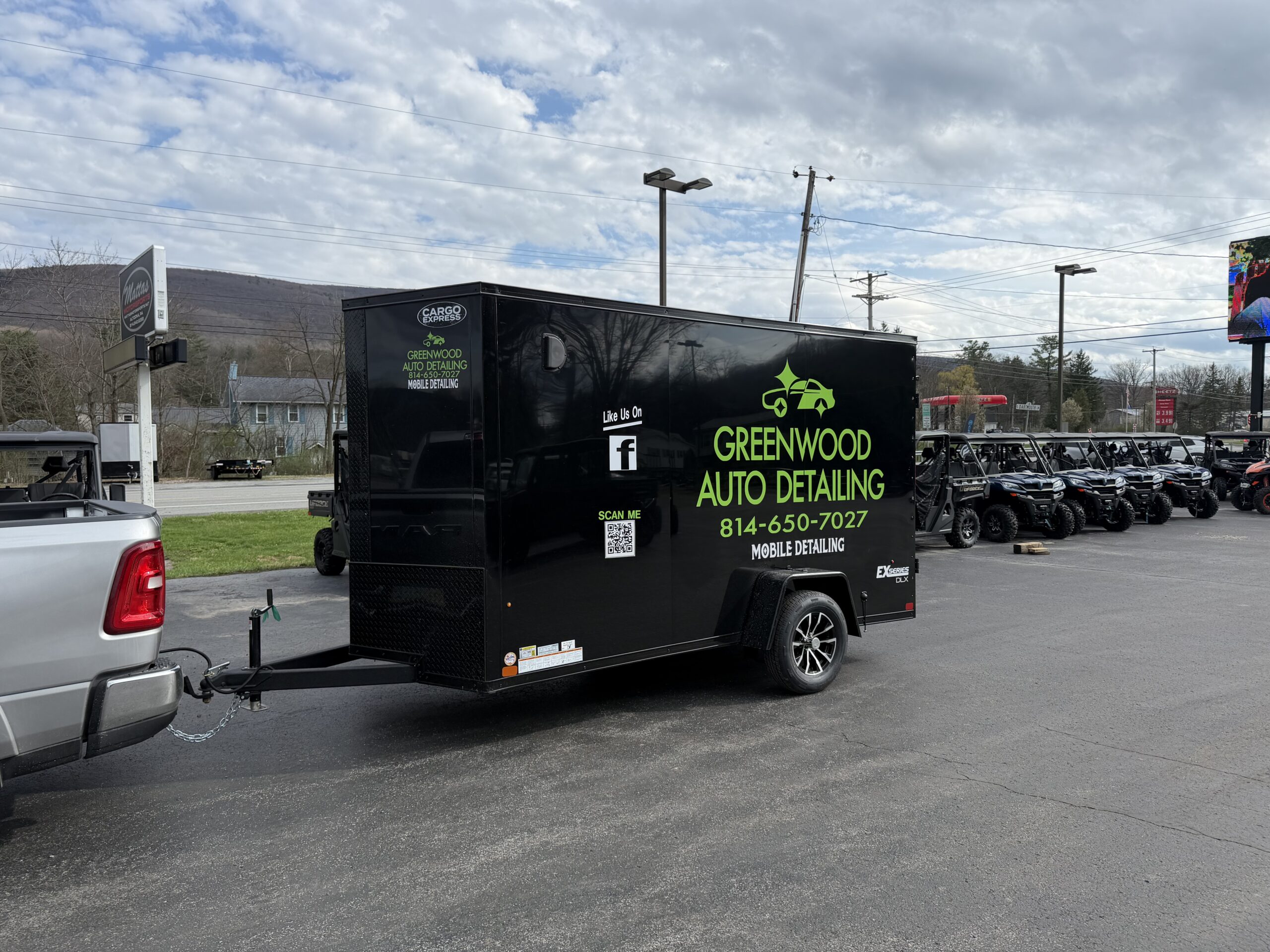 The Greenwood Auto Detailing mobile trailer